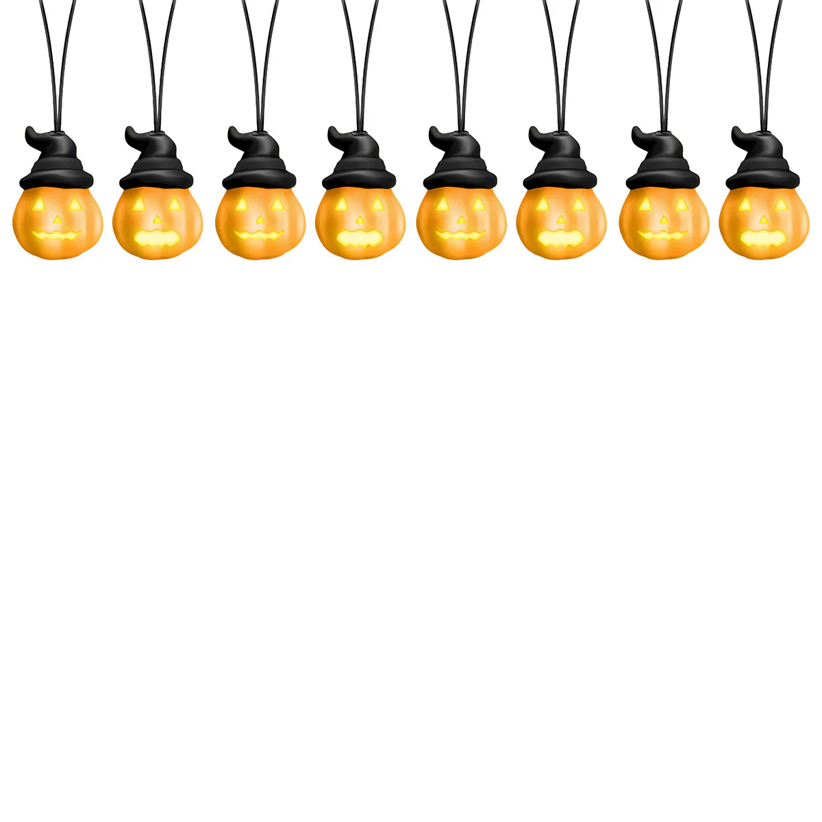 8' Animated Pumpkin String Lights - Image 5