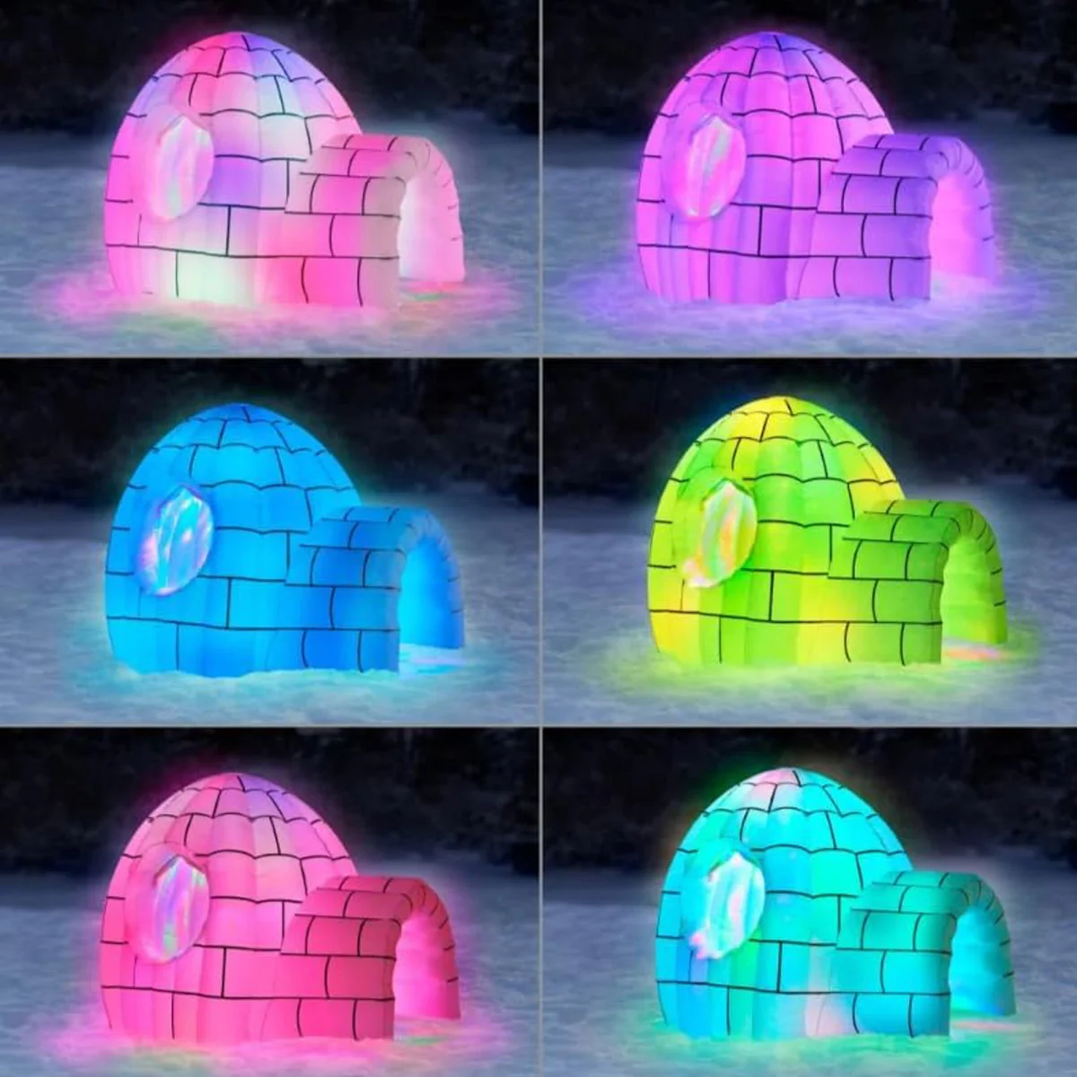 8' Color Changing Inflatable Igloo - Image 3