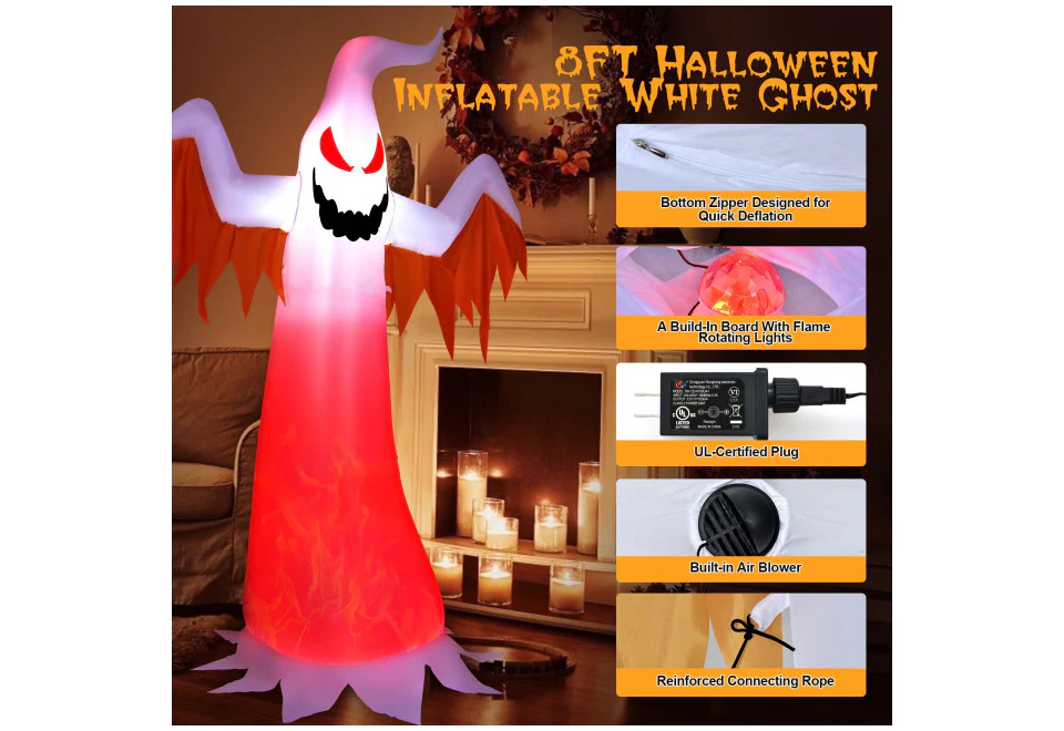 8-Ft. Inflatable Halloween Ghost - Image 10