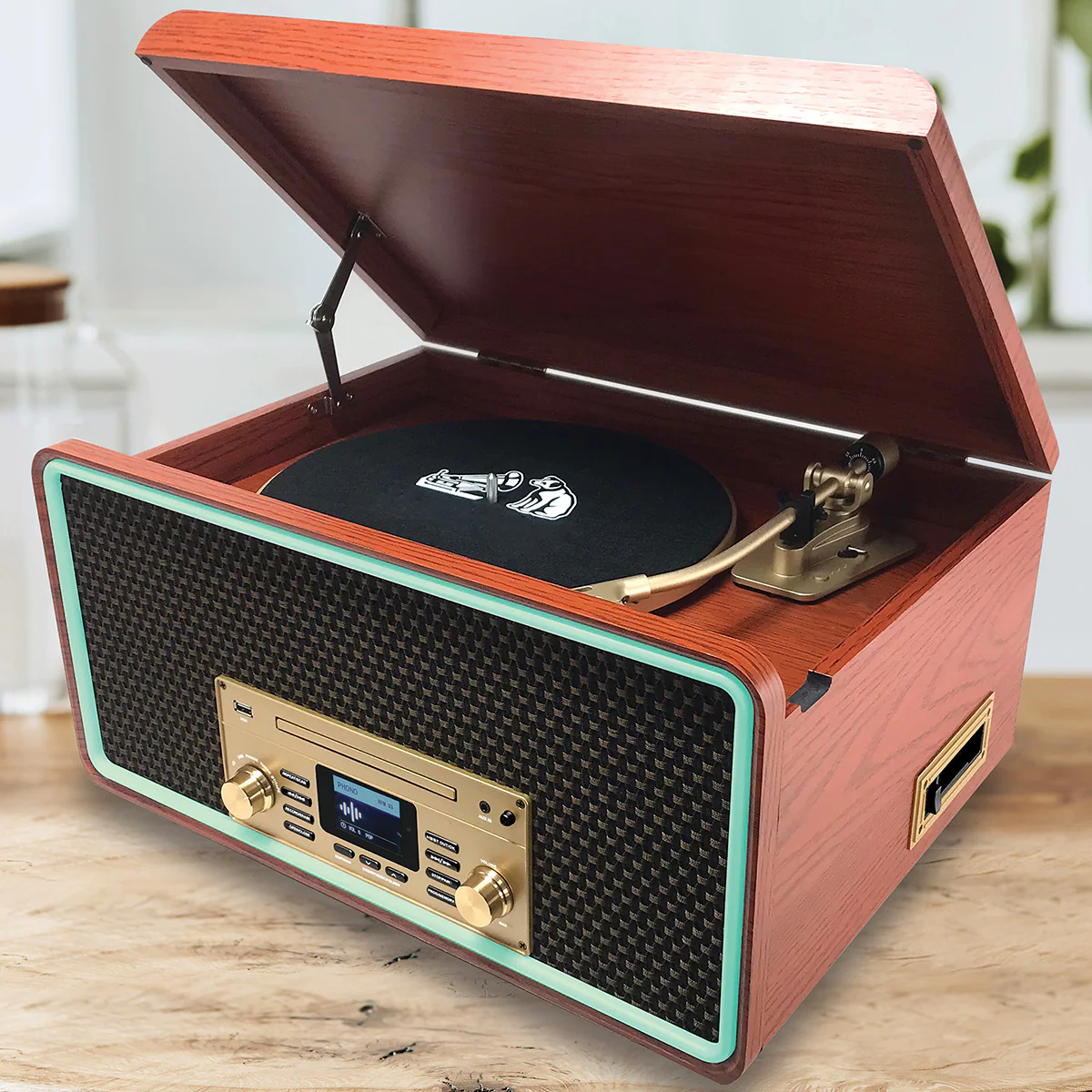 8-in-1 Bluetooth Record Player Multimedia Center - Image 2