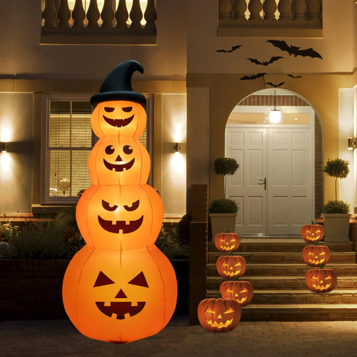 8' Inflatable Halloween Pumpkin Stack - Image 8
