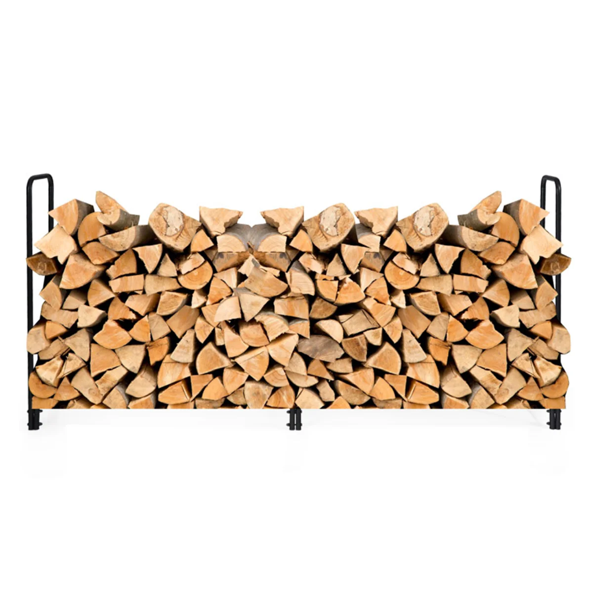8' Outdoor Steel Firewood Log Rack - Image 2