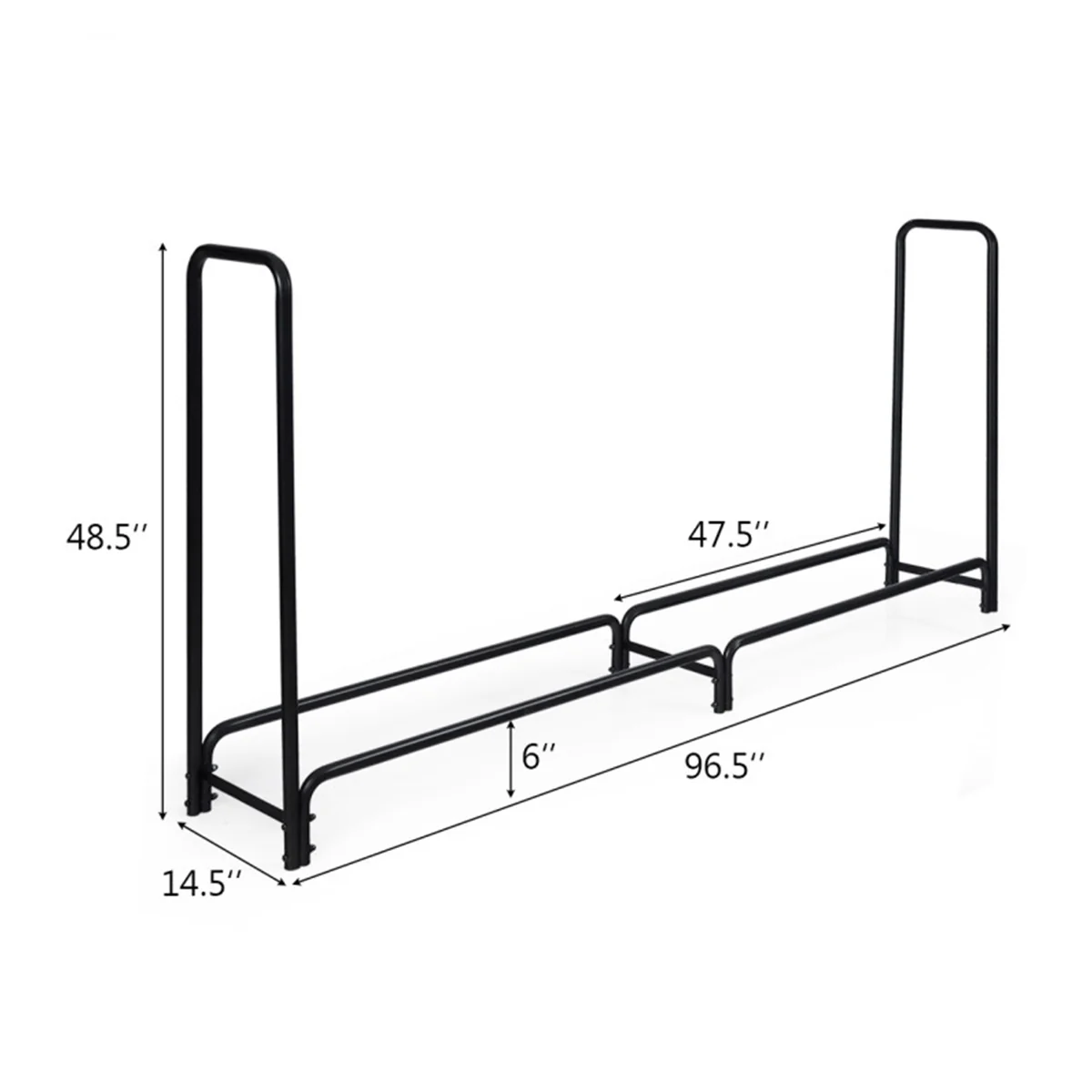 8' Outdoor Steel Firewood Log Rack - Image 8