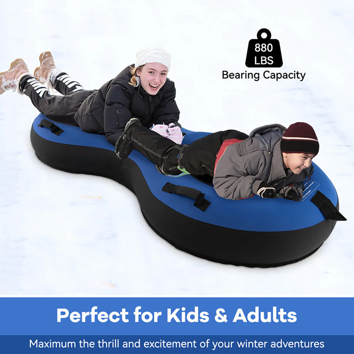 80'' 2-Person Heavy-Duty Inflatable Snow Sled - Image 13