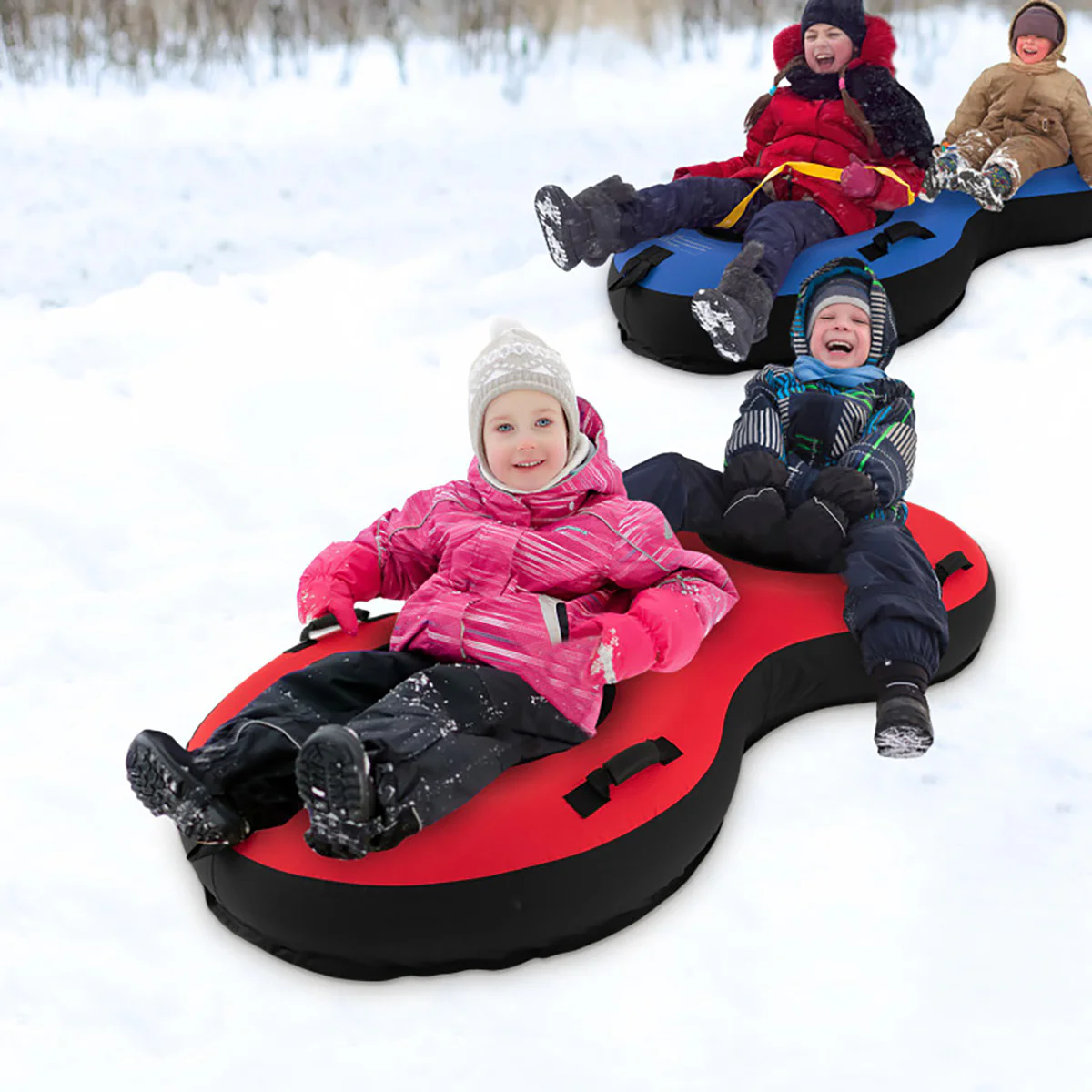 80'' 2-Person Heavy-Duty Inflatable Snow Sled - Image 8