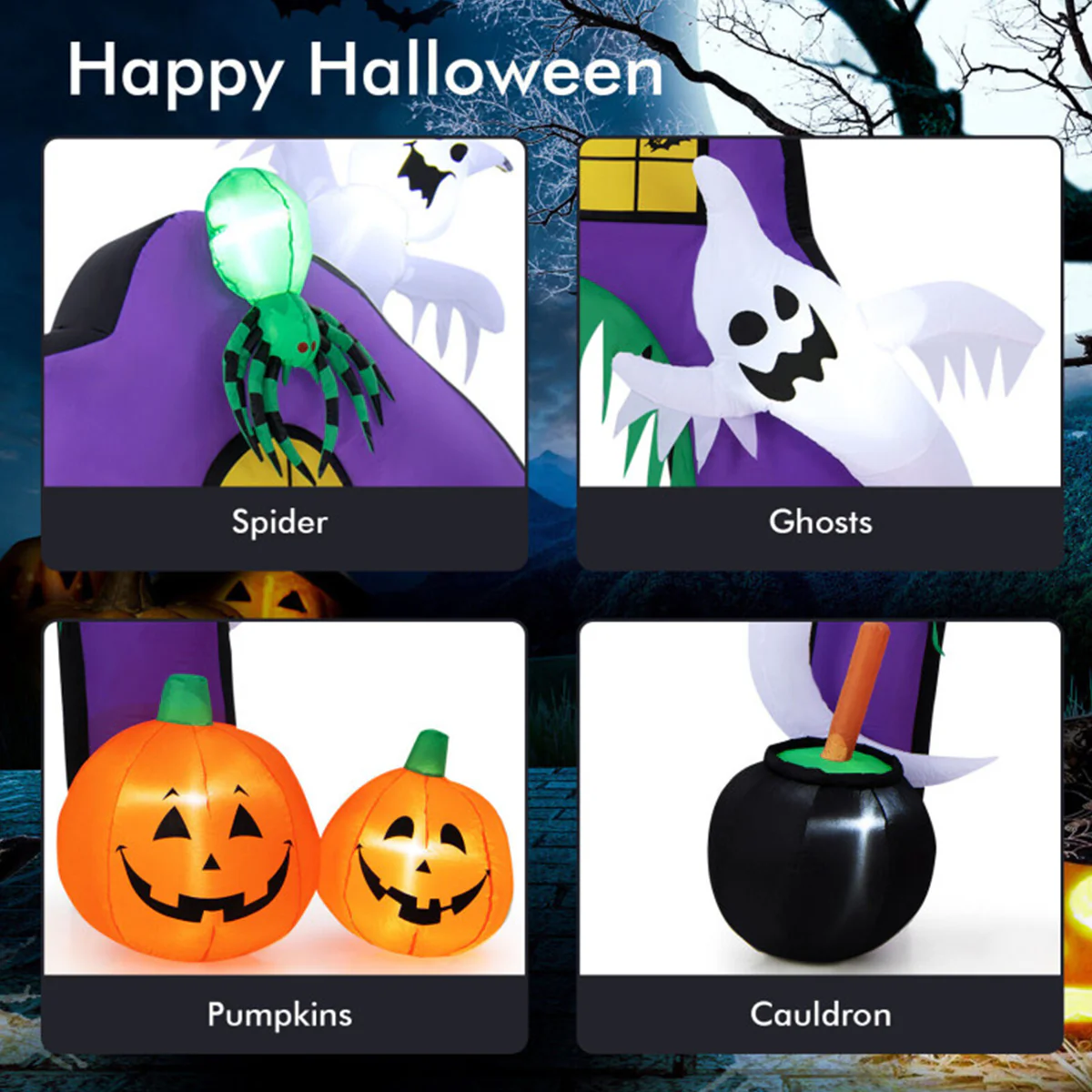 9' Inflatable Halloween Castle Archway - Image 3
