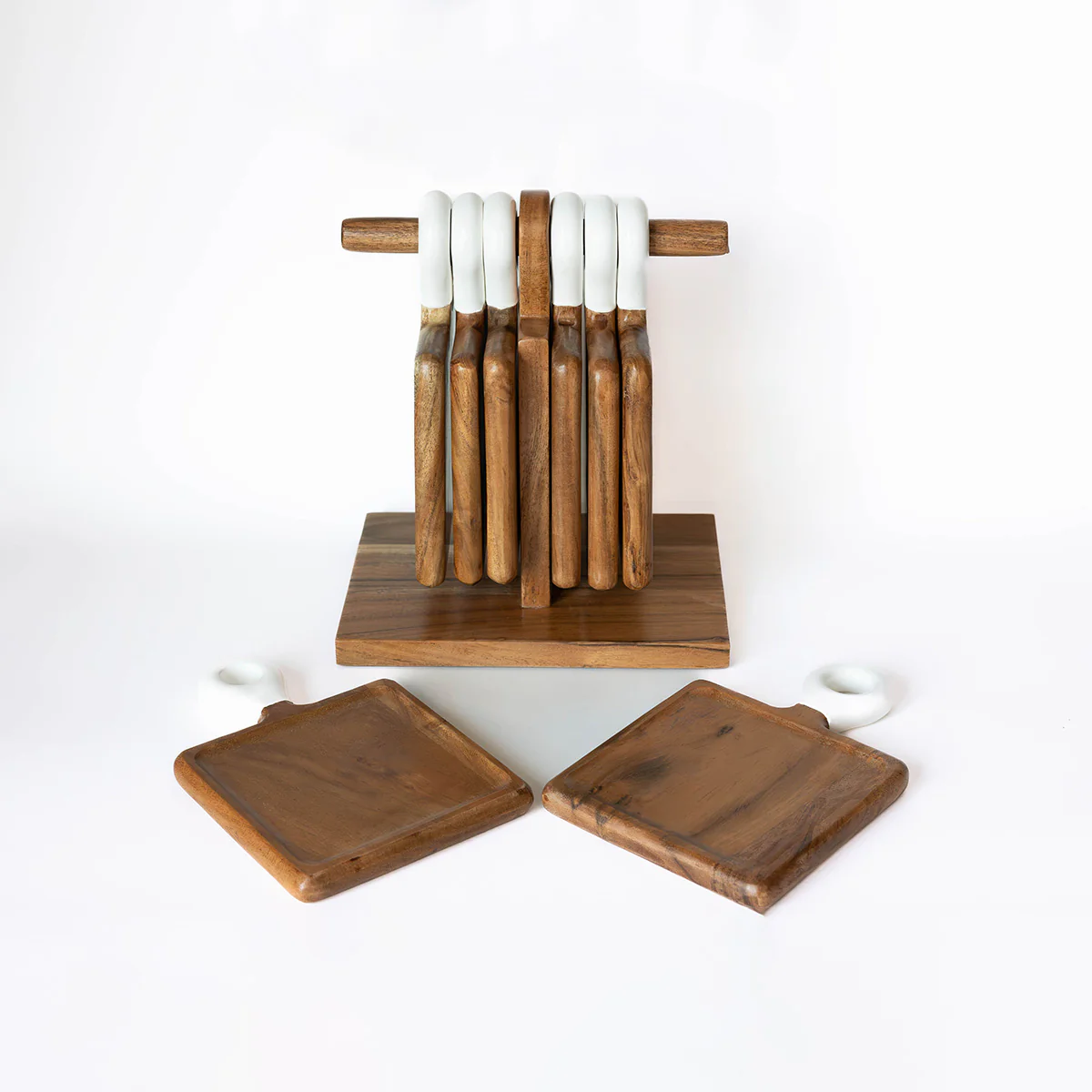 9-Piece Acacia Wood Charcuterie Board Set - Image 3