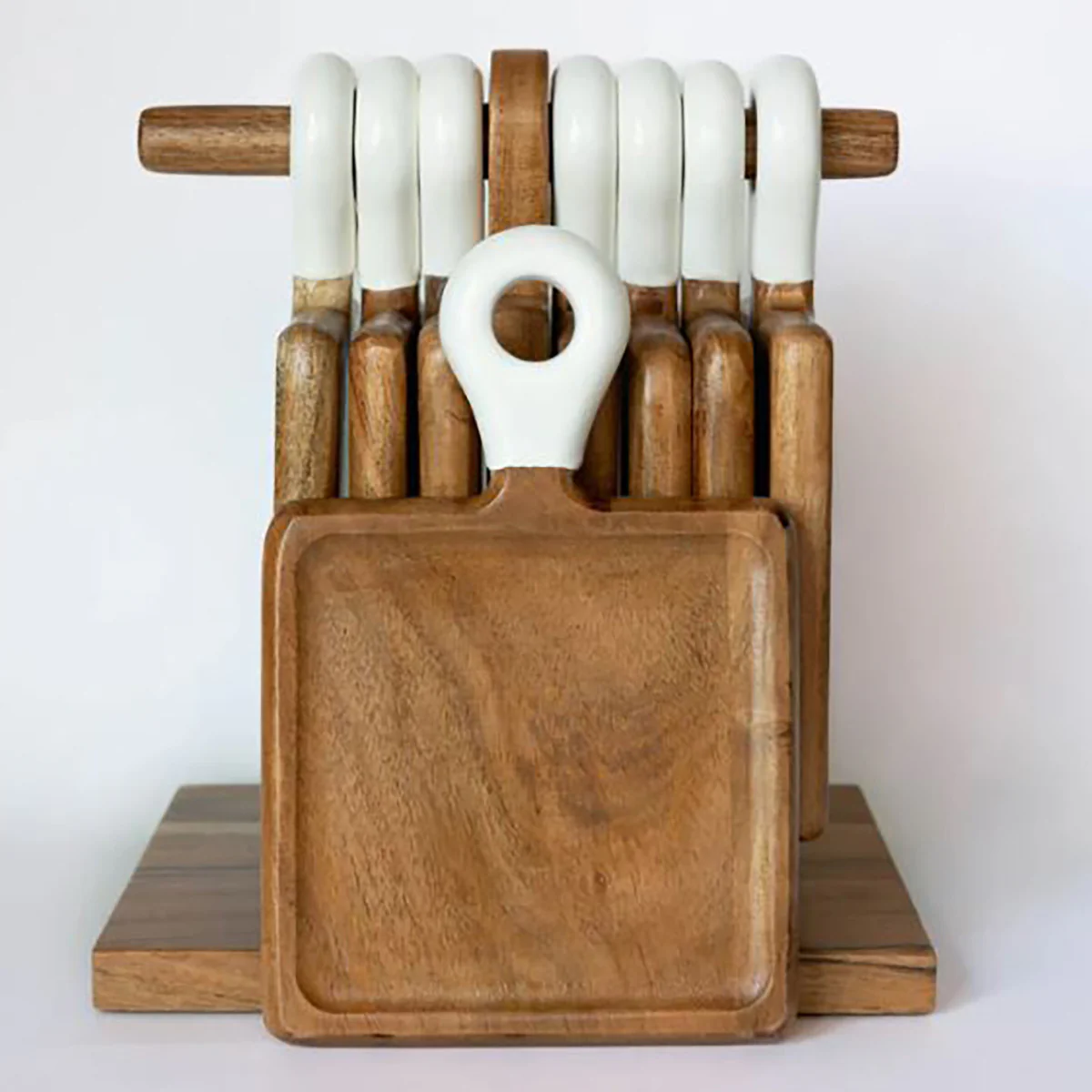 9-Piece Acacia Wood Charcuterie Board Set - Image 5