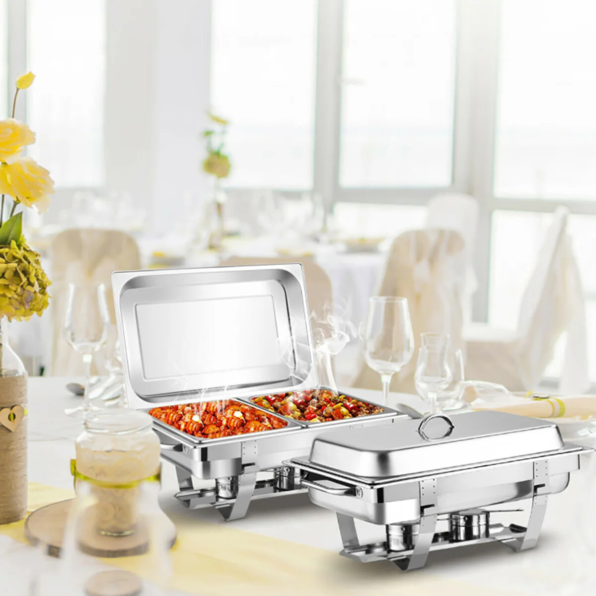 9 Qt Stainless Steel Chafing Dish (Set of 2)