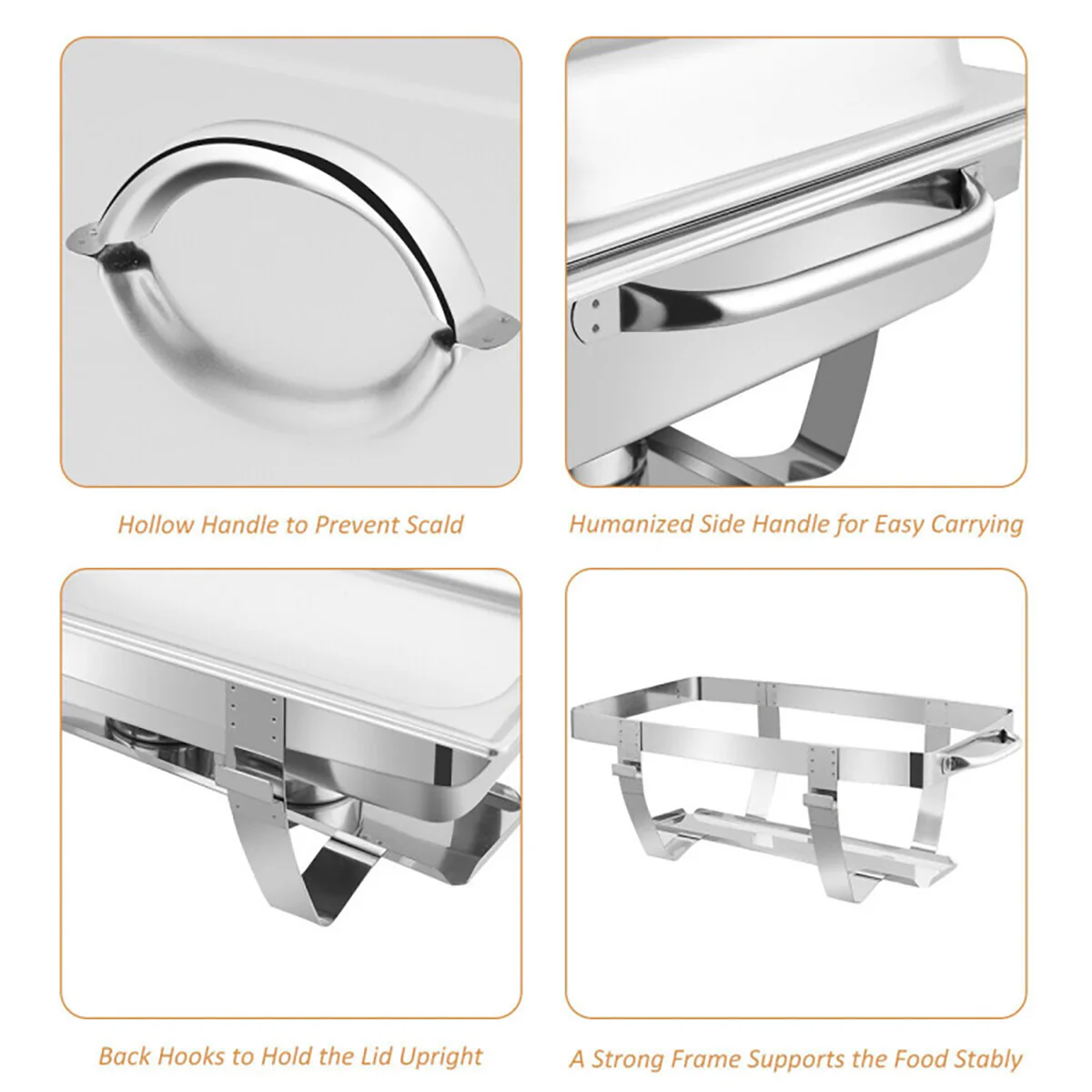 9 Qt Stainless Steel Chafing Dish (Set of 2) - Image 6
