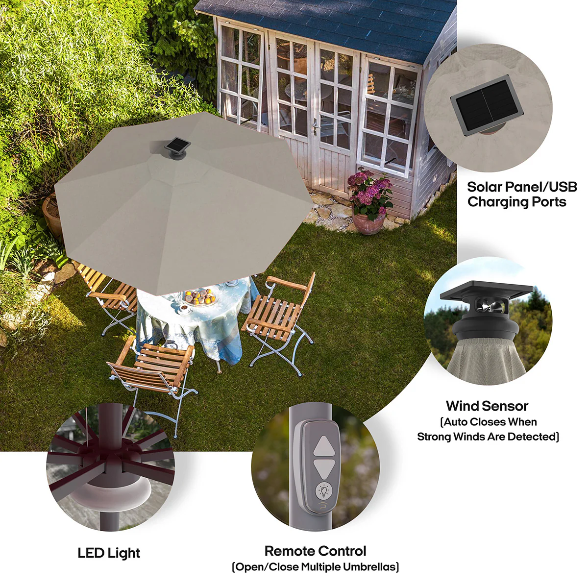 9' Smart Outdoor Umbrella - Image 16