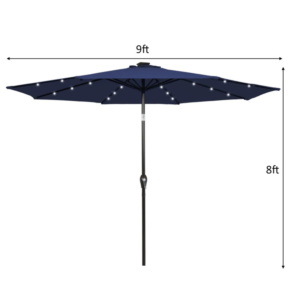 9' Solar LED Lighted Patio Table Umbrella - Image 20