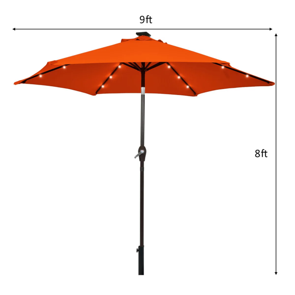 9' Solar LED Lighted Patio Table Umbrella - Image 41
