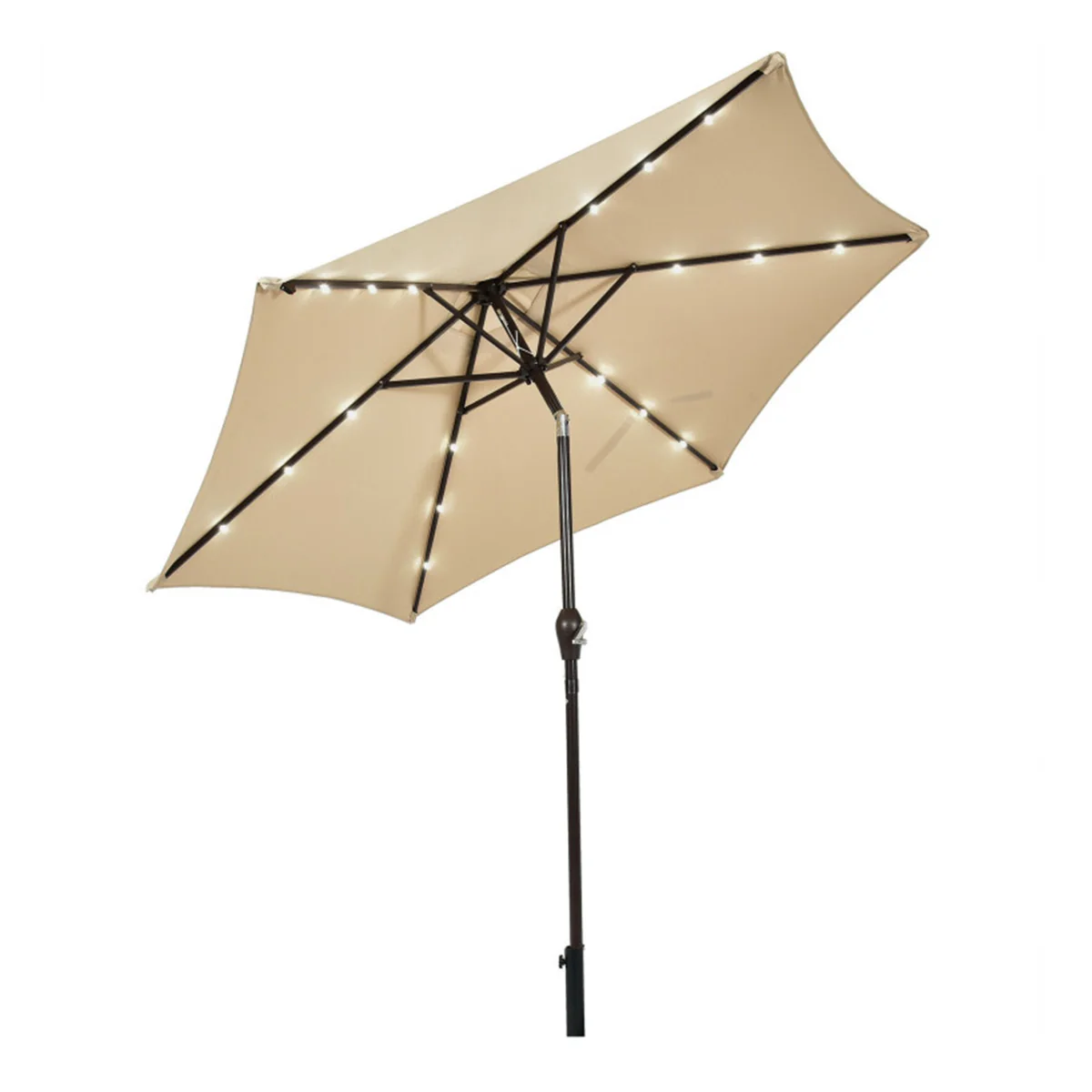 9' Solar LED Lighted Patio Table Umbrella - Image 6