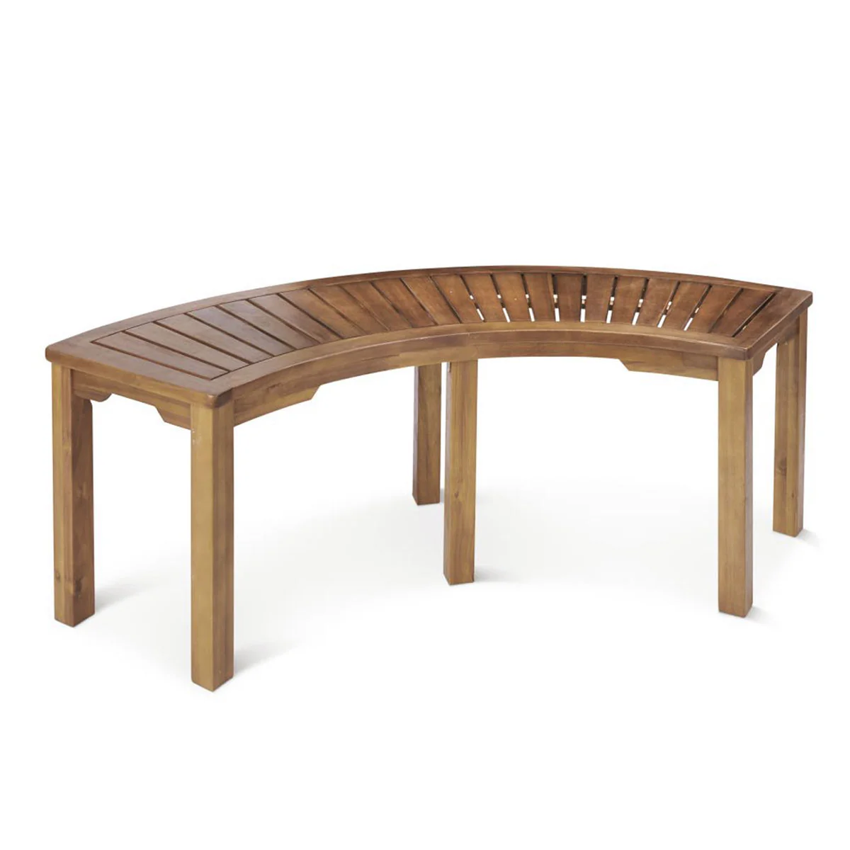 Acacia Wood Curved Bench - Image 2