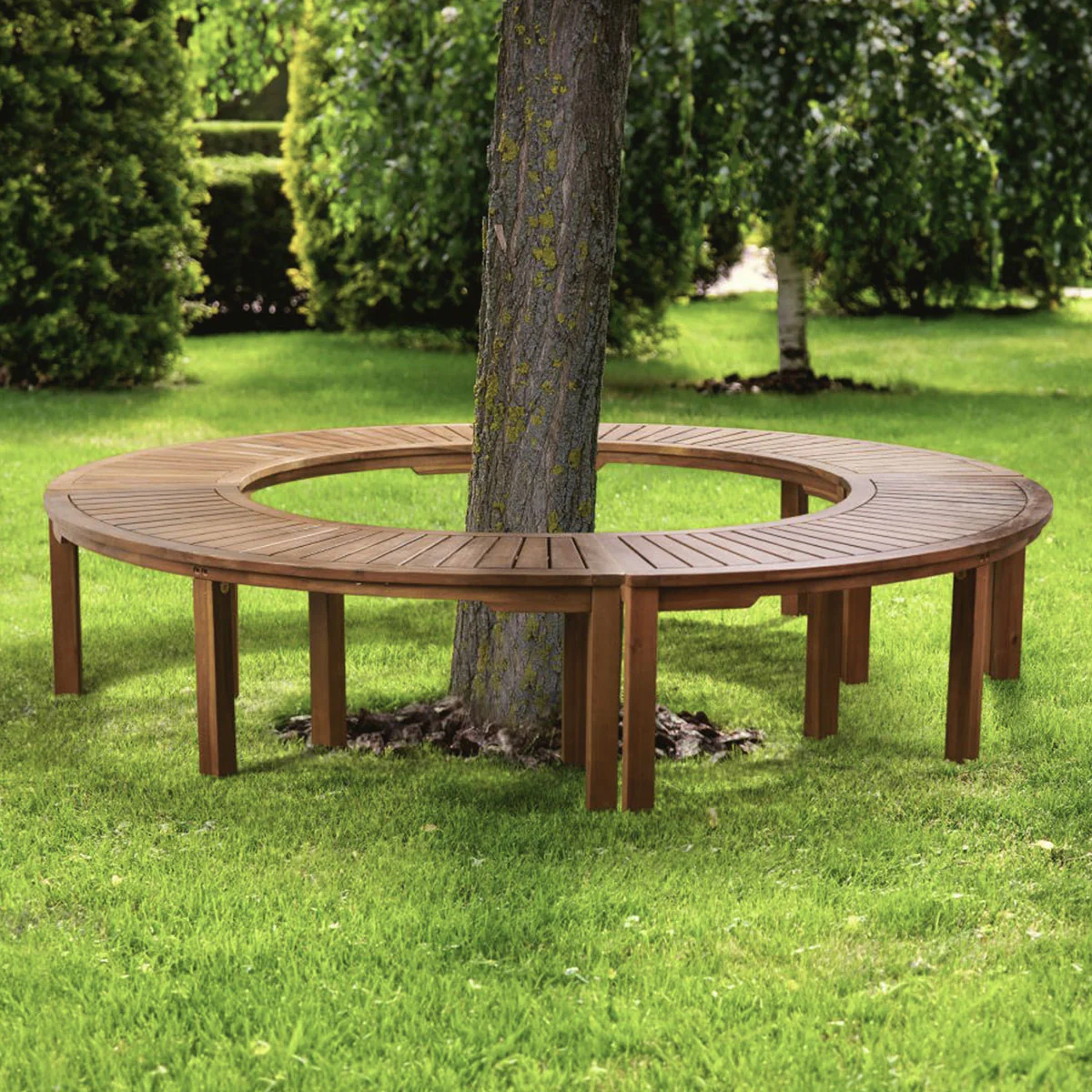 Acacia Wood Curved Bench - Image 8