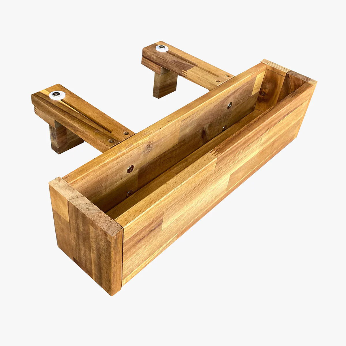 Acacia Wood Deck Rail Planter - Image 2
