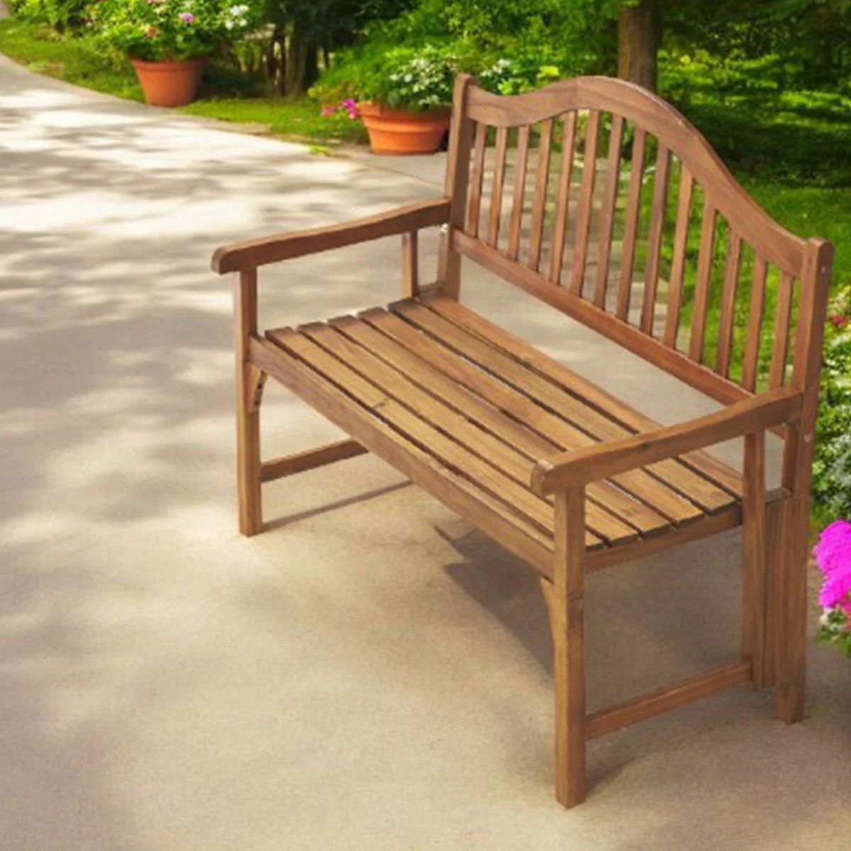 Acacia Wood Foldaway Bench - Image 13