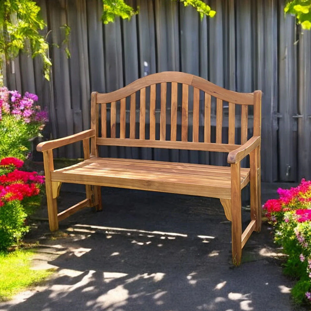 Acacia Wood Foldaway Bench - Image 16