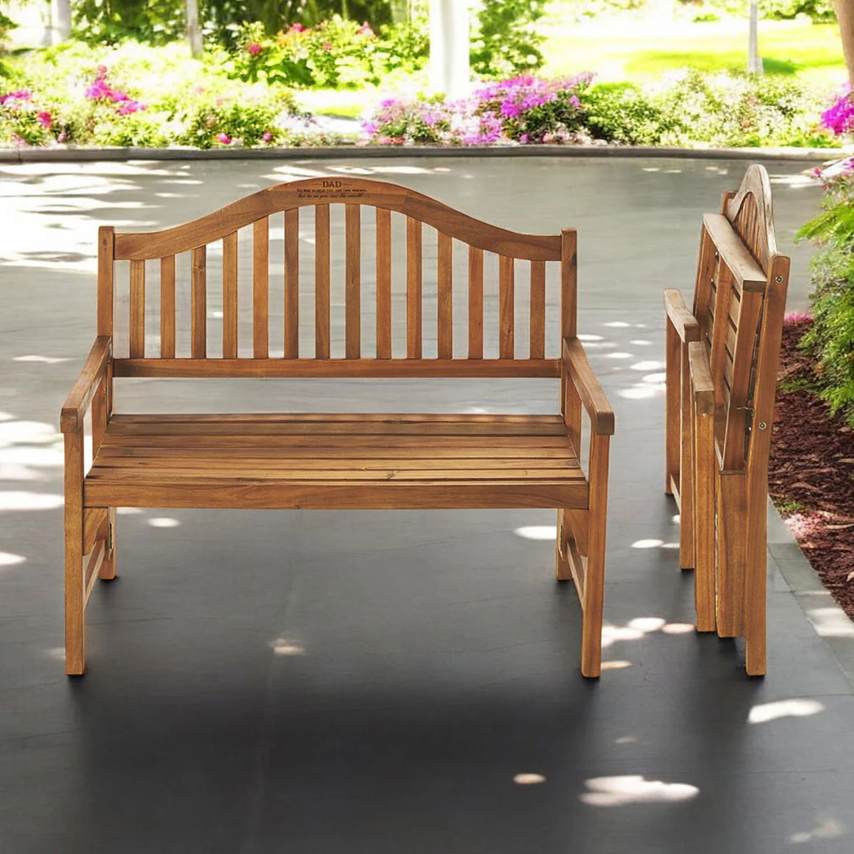 Acacia Wood Foldaway Bench - Image 17