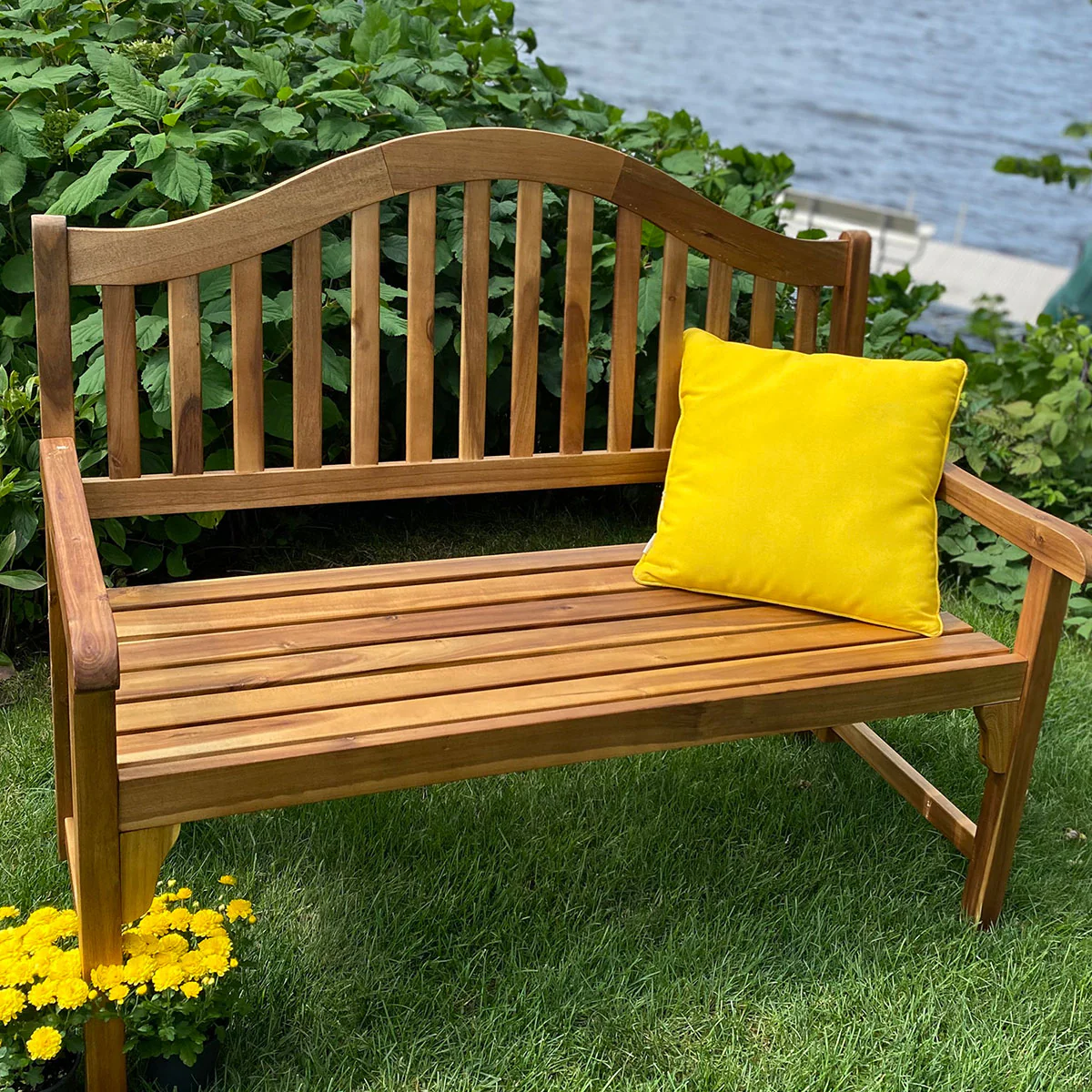 Acacia Wood Foldaway Bench - Image 19