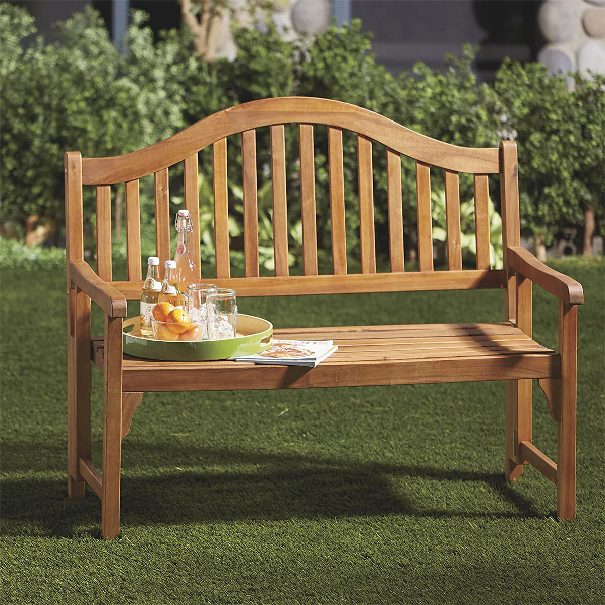 Acacia Wood Foldaway Bench - Image 4