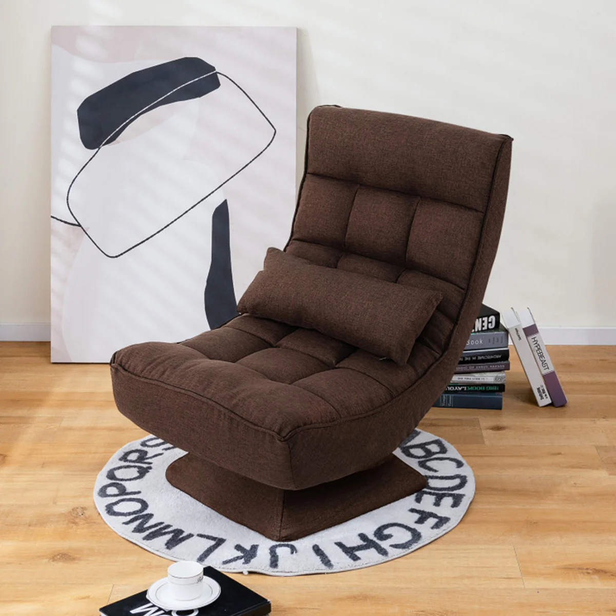 Adjustable 360° Swivel Floor Chair with Massage Pillow - Image 11