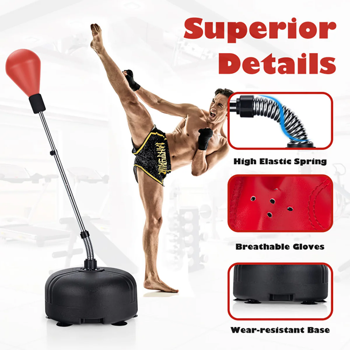 Adjustable Freestanding Punching Bag with Boxing Gloves - Image 9