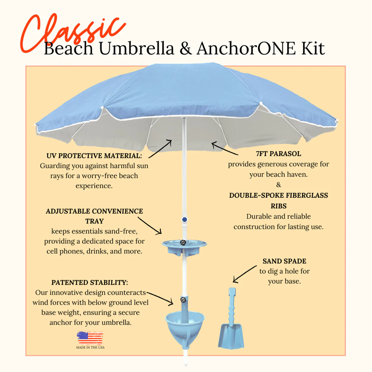 All-in-One Anchor Table Beach Umbrella - Image 15