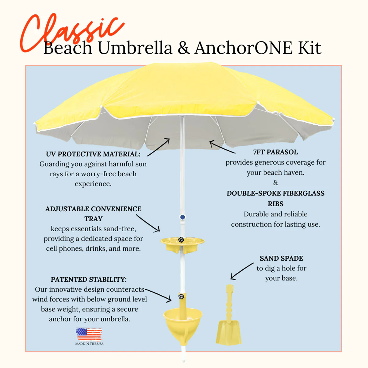 All-in-One Anchor Table Beach Umbrella - Image 25
