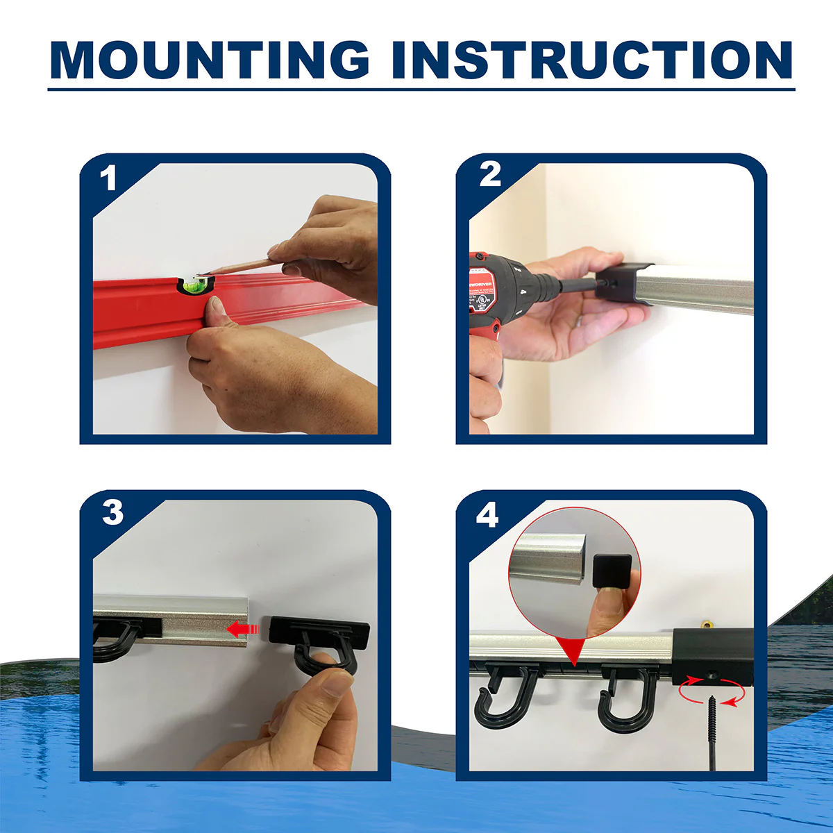 All Weather Aluminum 10 Fishing Rod Wall or Ceiling Rack - Image 10