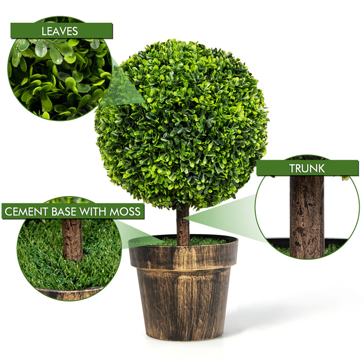 Artificial Ball Trees with Natural Look (Set of 2) - Image 7