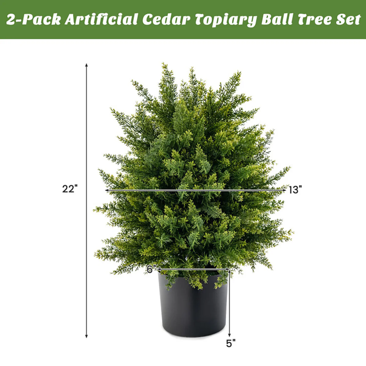 Artificial Cedar Topiary Ball Trees (Set of 2) - Image 8