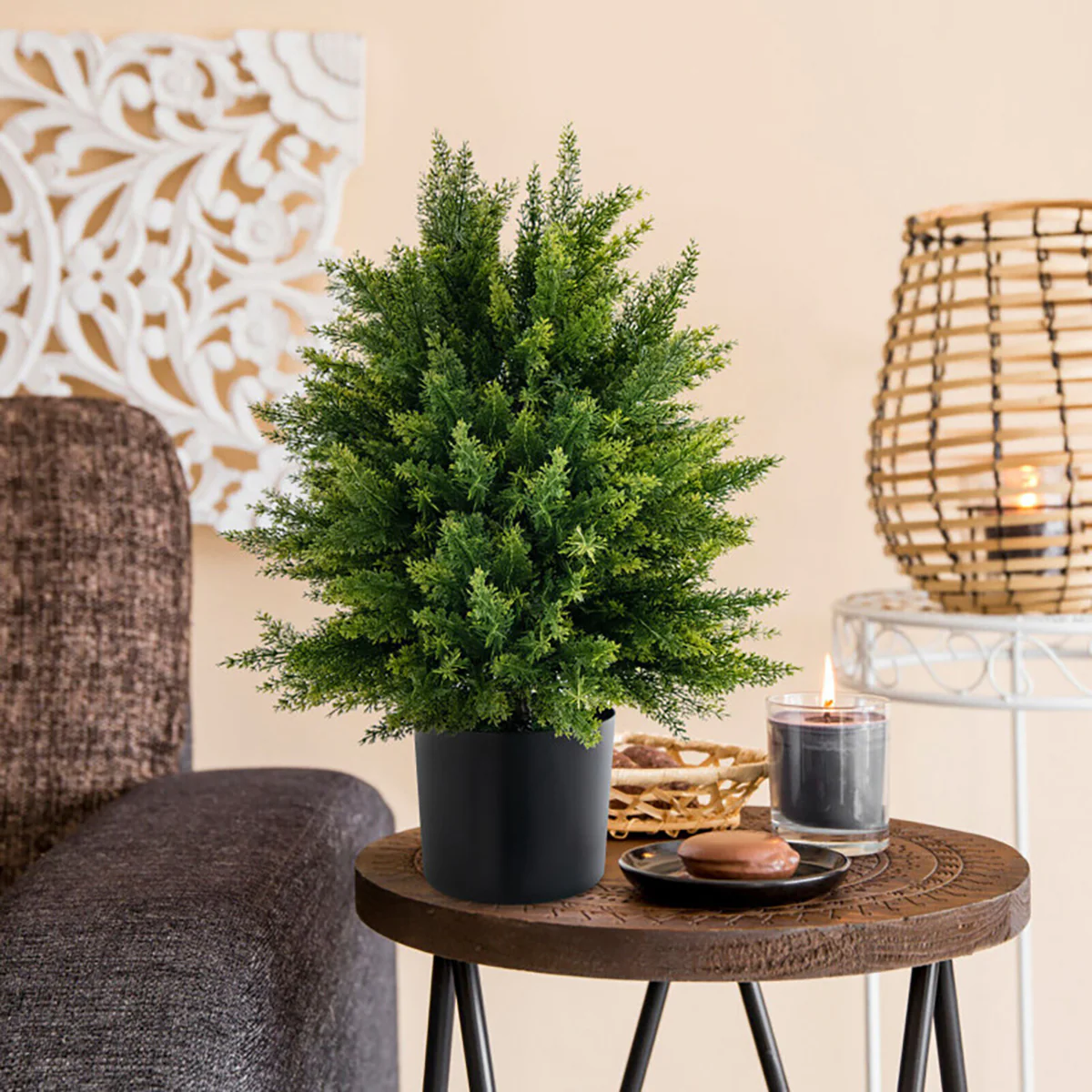 Artificial Cedar Topiary Ball Trees (Set of 2) - Image 9