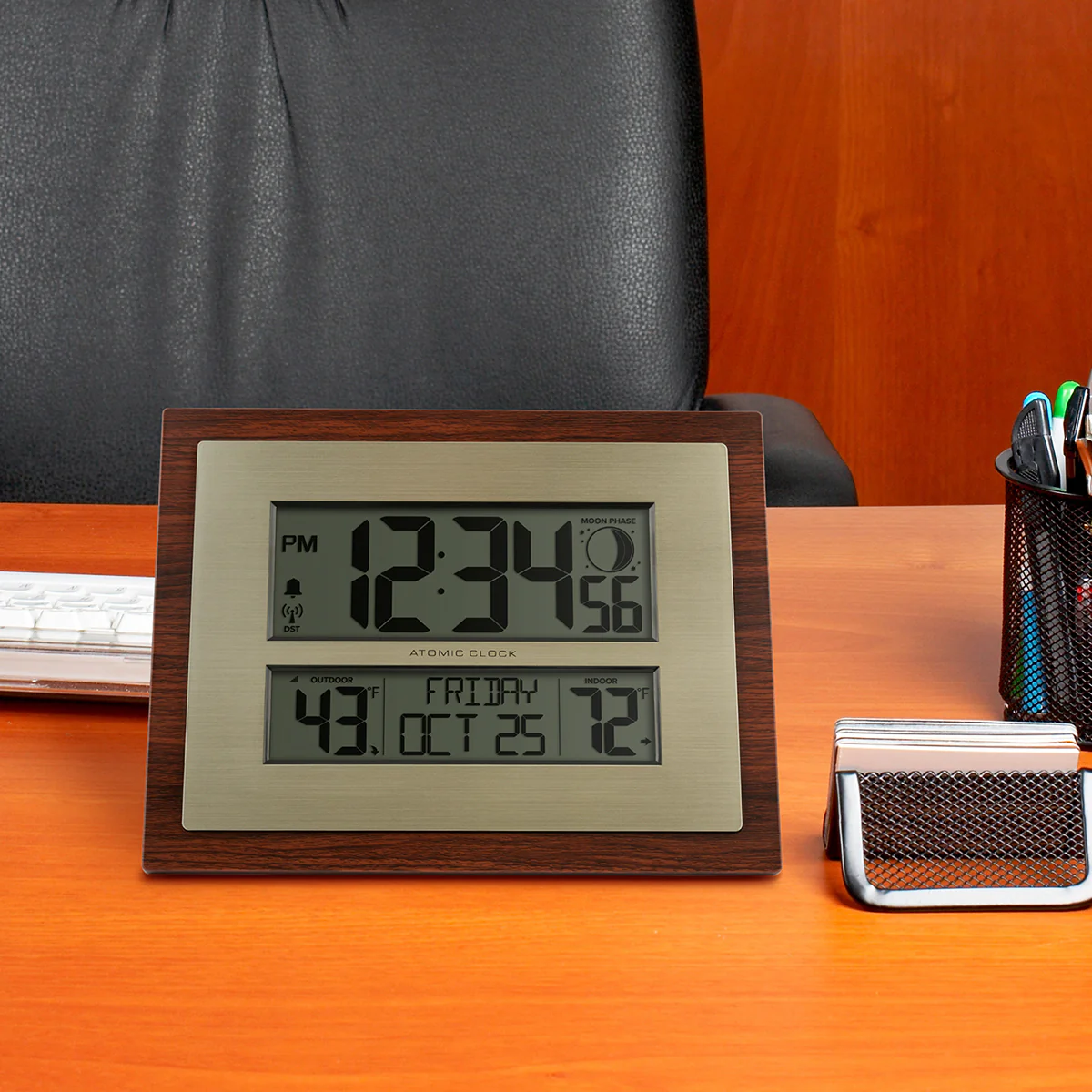 Atomic Digital Wall Clock with Moon Phase - Image 5