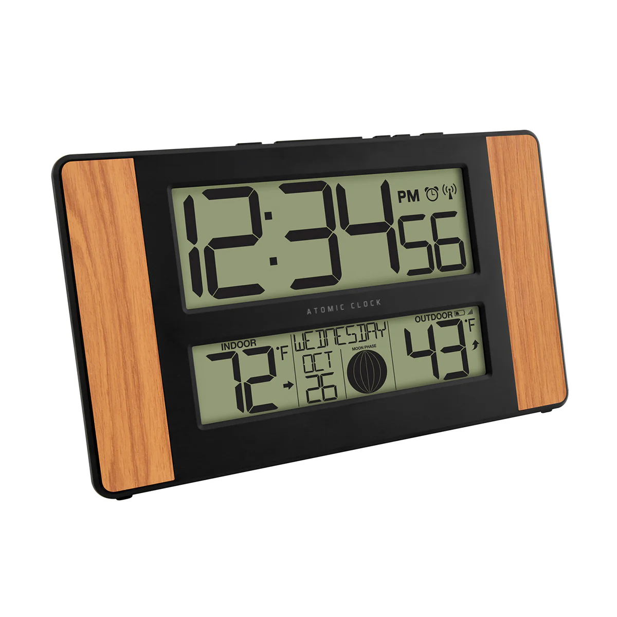 Atomic Digital Wall Clock with Temperature and Moon Phase - Image 5
