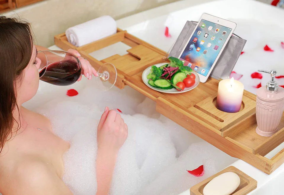 Bamboo Bathtub Caddy - Image 3