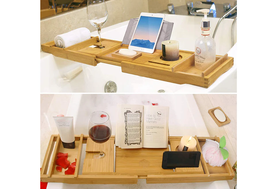 Bamboo Bathtub Caddy - Image 4
