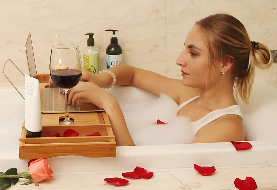 Bamboo Bathtub Caddy - Image 5