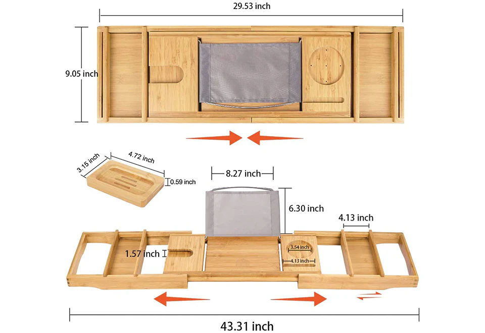 Bamboo Bathtub Caddy - Image 7