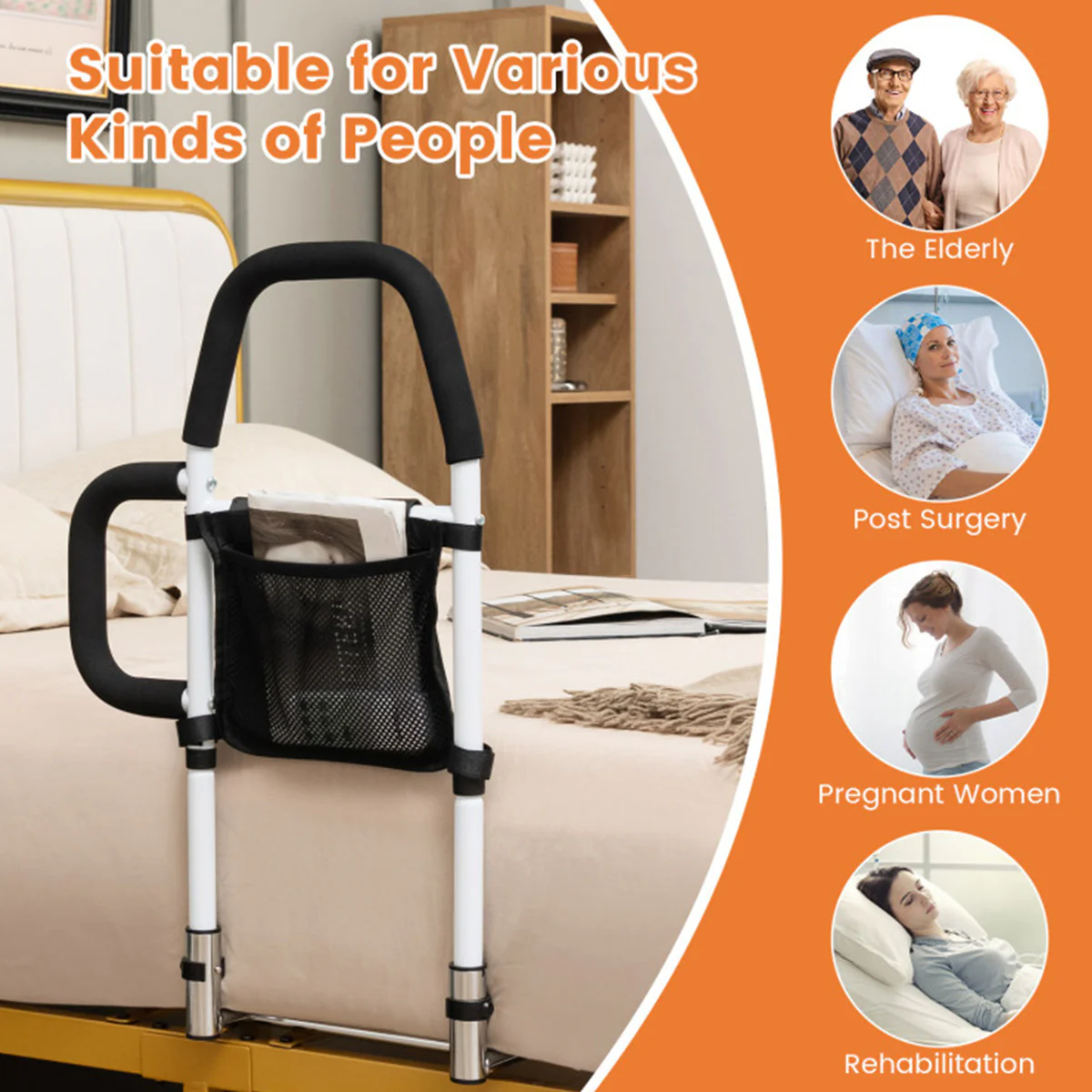Bed Assist Rail with Non-Slip Grab Bar - Image 4
