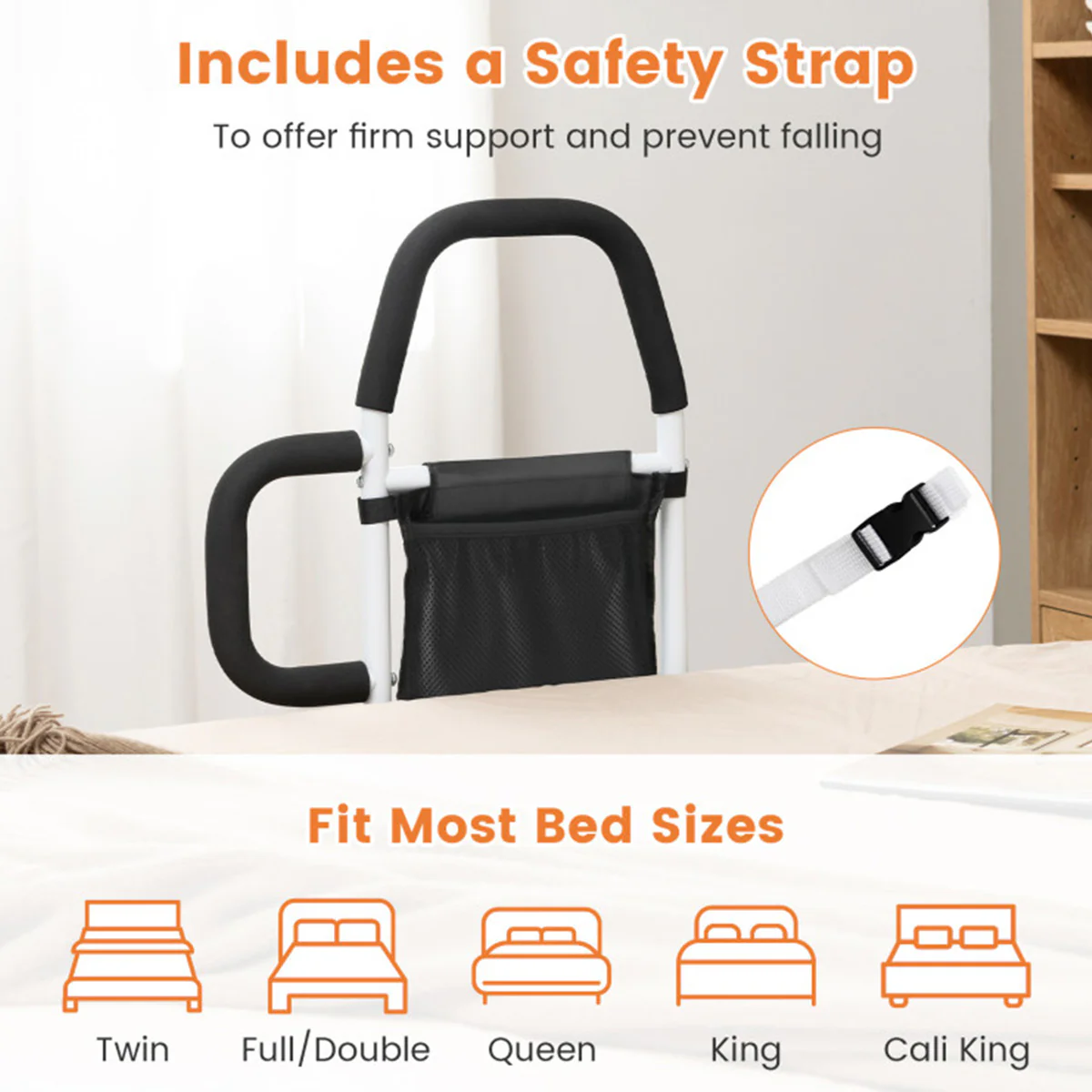 Bed Assist Rail with Non-Slip Grab Bar - Image 6