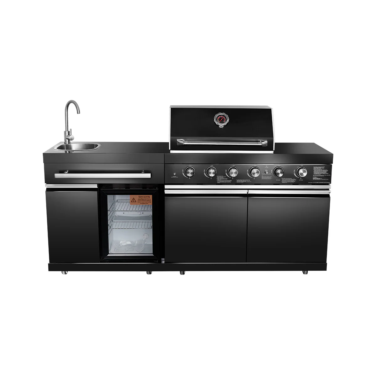 Black Stainless Steel Outdoor Grill Island - Image 10