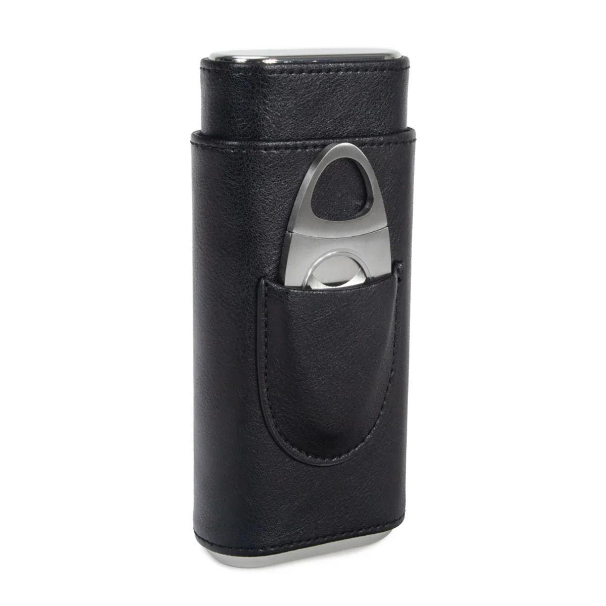 Brouk & Co Ashton 3 Cigar Leather Case with Cutter - Image 2