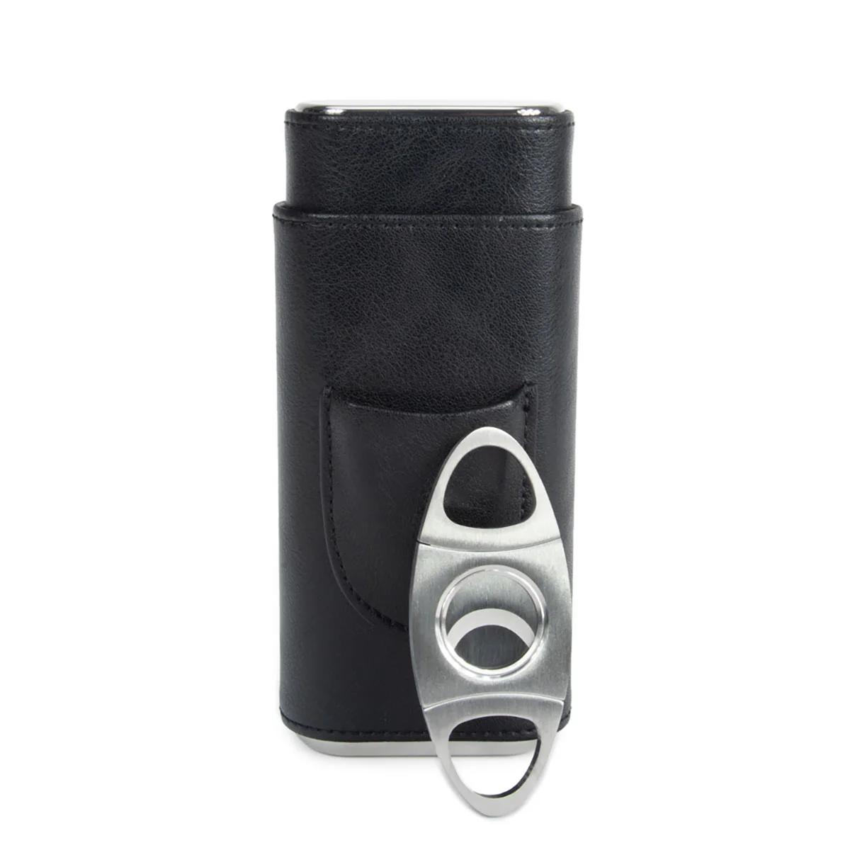 Brouk & Co Ashton 3 Cigar Leather Case with Cutter - Image 3
