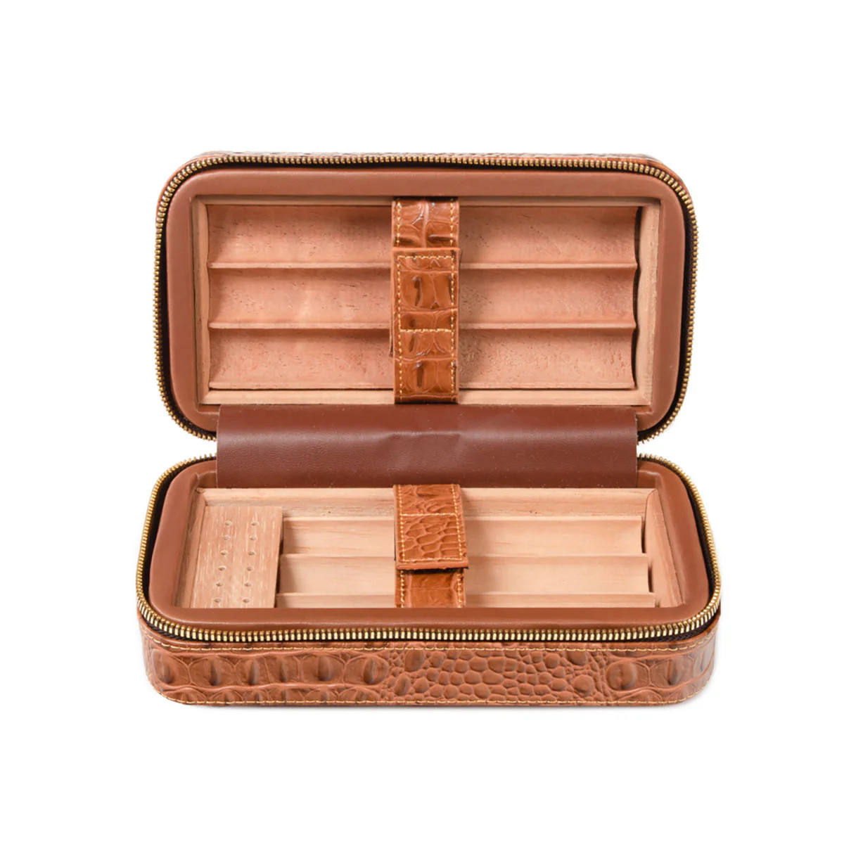 Brouk & Co Dean Croco Cigar Travel Humidor Case - Image 3