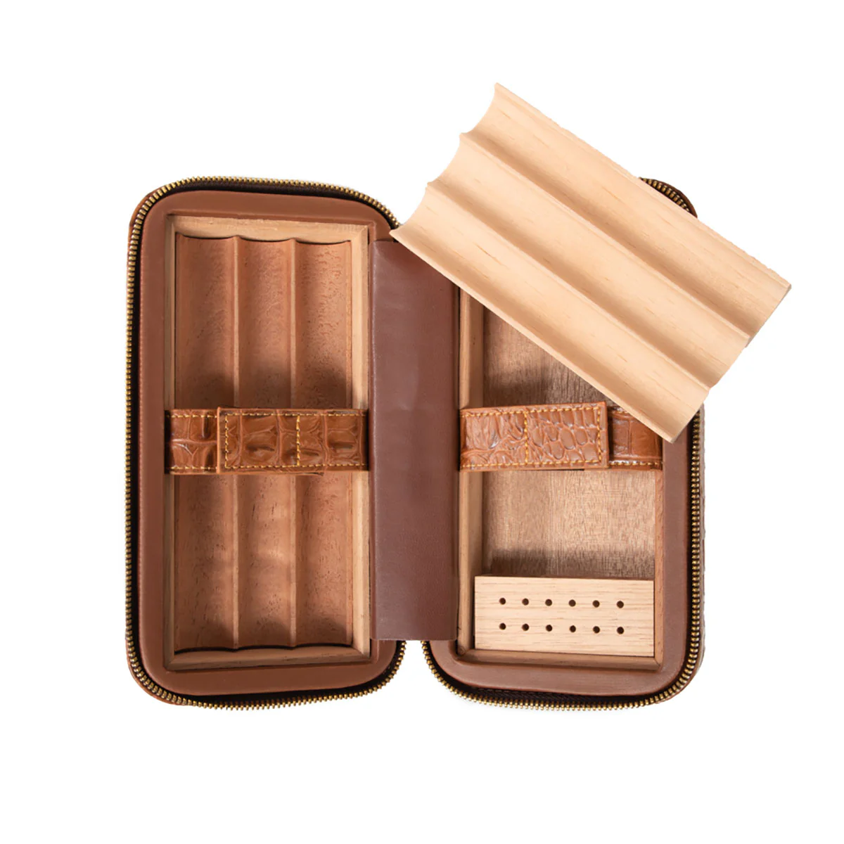 Brouk & Co Dean Croco Cigar Travel Humidor Case - Image 5