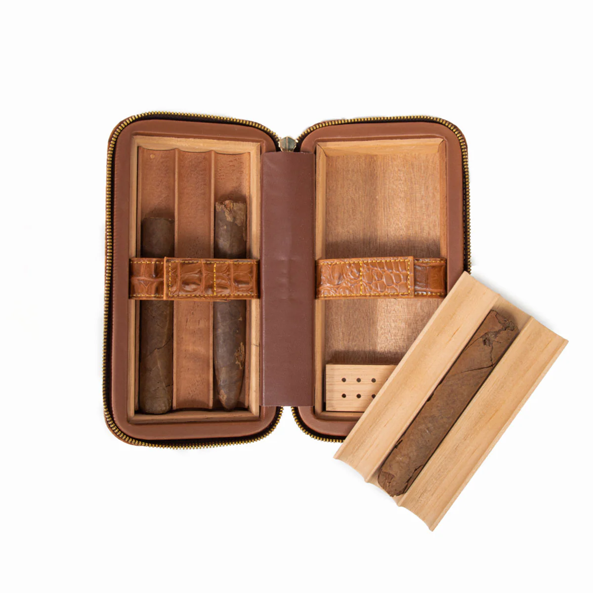 Brouk & Co Dean Croco Cigar Travel Humidor Case - Image 6