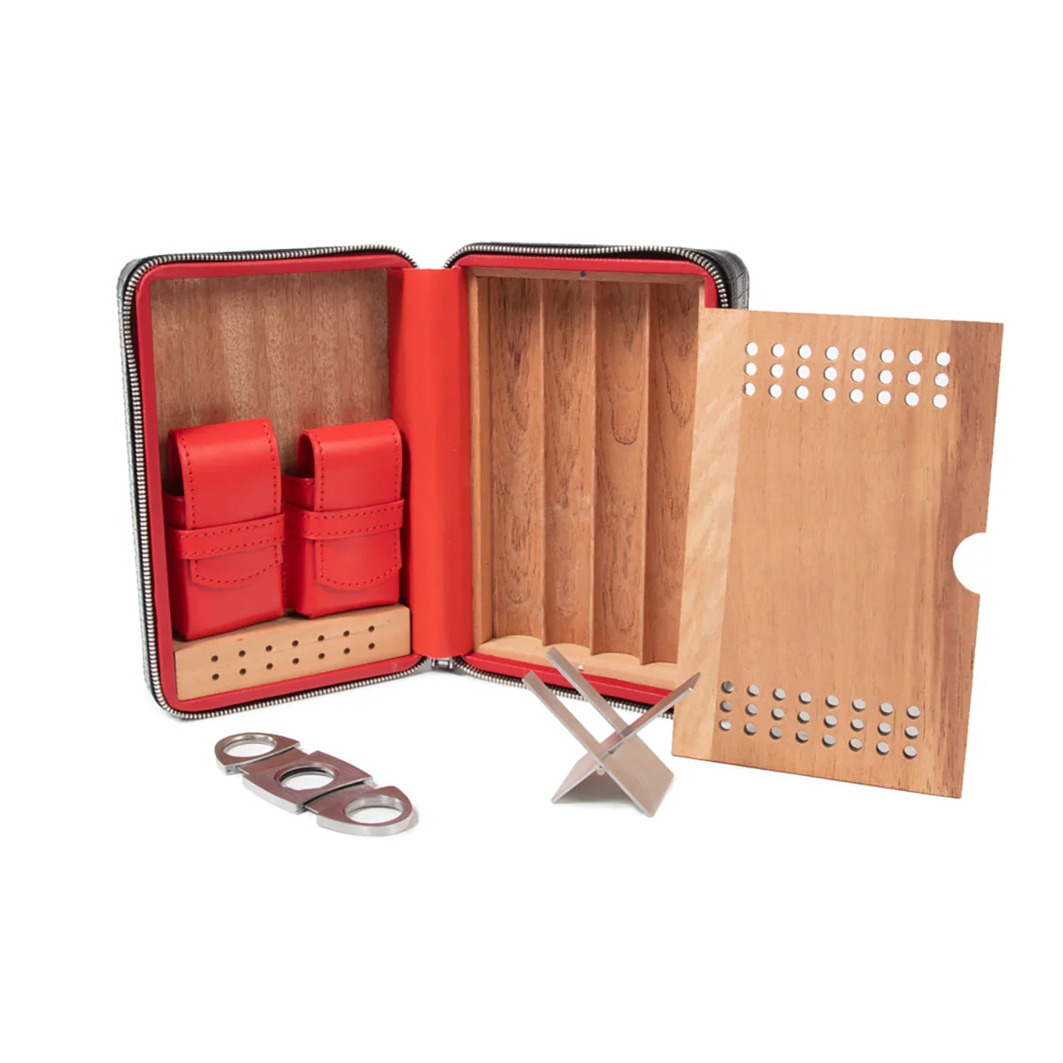 Brouk & Co Devon Croc Cigar Travel Case - Image 4