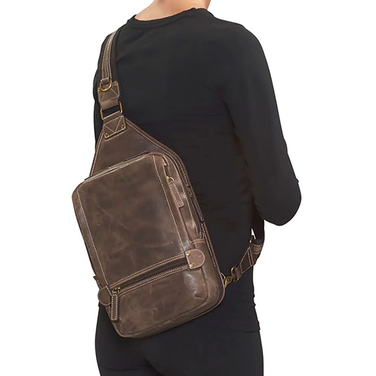 Buffalo Leather Sling Bag - Image 3